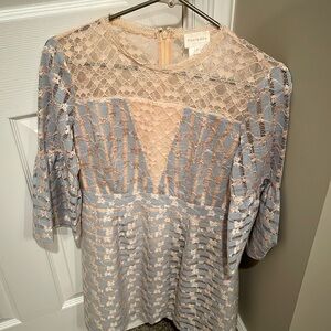 Gorgeous blue and tan lace dress size small